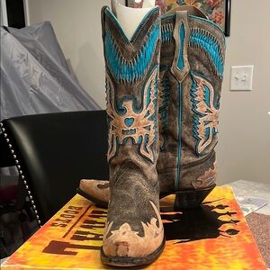 Corral Western Eagle Cowgirl Boots with Turquoise Accents